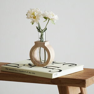 【最強配送】フラワーベース 木製 ガラス 一輪挿し スポイト付き ナチュラル おしゃれ シンプル 北欧 韓国インテリア 花瓶 小さい インテリア 玄関 ギフト プレゼント