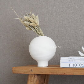 フラワーベース 花瓶 ホワイト セラミック 丸形 丸 おしゃれ かわいい シンプル 北欧 韓国インテリア