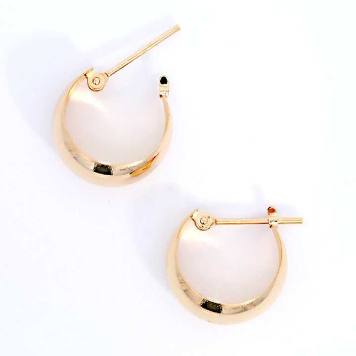楽天市場】人気 フープピアス 18k 月甲ピアス 月形 K18ゴールド 輪っか 