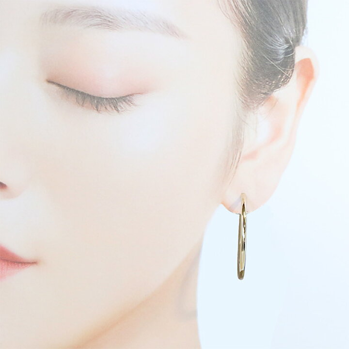 楽天市場】ピアス フープピアス 両耳用 定番 シンプル 太め K18 YG 2mm  