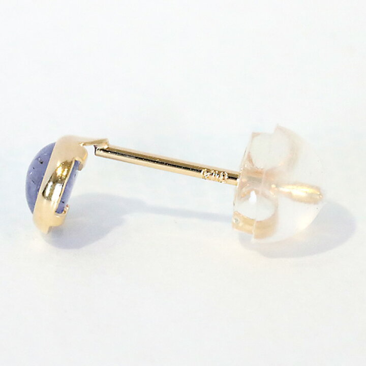 楽天市場】人気 スタッドピアス k18 タンザナイトカボションピアス 12 