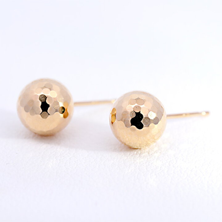 楽天市場】人気 ミラーボールピアス 18金 丸玉 直結 7mm ピアス 