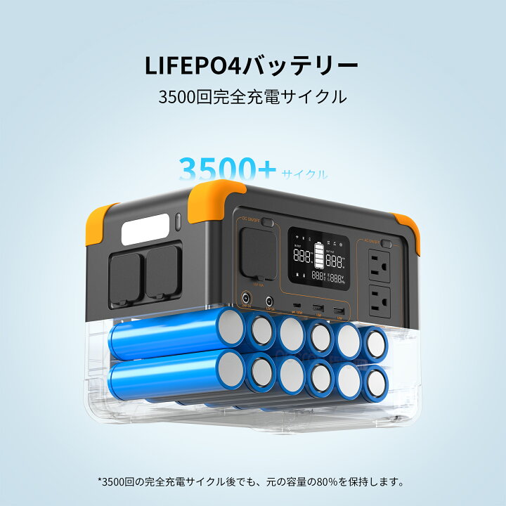 楽天市場】PECRON ポータブル電源 E500LFP 600W/576Wh 小型 リン酸鉄 