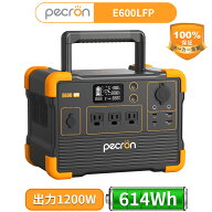 PECRON ポータブル電源 E600LFP リン酸鉄614Wh/1200W 大容量 AC高出力1200W(瞬間最大2400W) 急速充電 小…