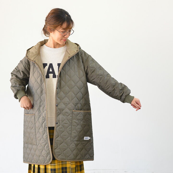 楽天市場】ARMEN アーメン HEAT QUILT OVERSIZED MID LENGTH HOODED 