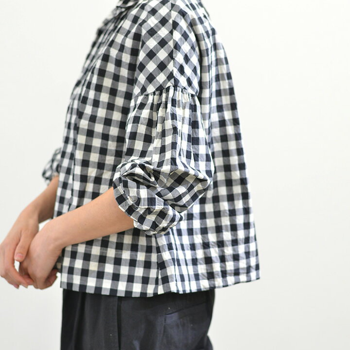 楽天市場】Gauze# ガーゼ ギンガムピエロブラウス(全2色) G914 送料 