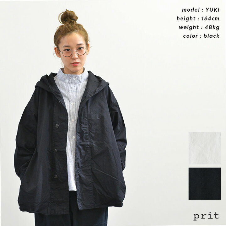楽天市場】prit プリット 40/1綾ダンプ フードシャツブルゾン(全2色 