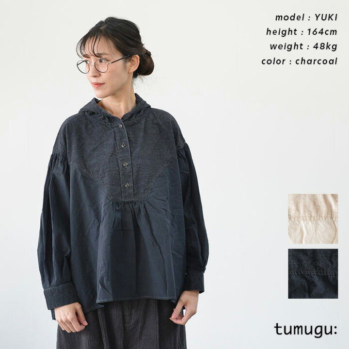 楽天市場】tumugu ツムグ シャツコール×ミリタリーポプリン フードプル 