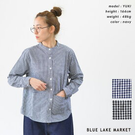 BLUE LAKE MARKET ブルーレイクマーケット C/Lギンガムワッシャー ウエストポケットギンガムシャツ(全2色) B-480002 送料無料 あす楽