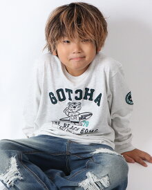 GOTCHA （ガッチャ）KIDS ビーチボーイズ カレッジ ロンT キッズ 長袖 綿100 100cm 110cm 120cm 130cm 140cm 150cm サーフ