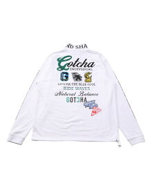 GOTCHA GOLF （ガッチャゴルフ） ワッペン ハーフジップ ロンT メンズ レディース ゴルフウェア 大きいサイズ 長袖 ハーフジップ ポロシャツ サーフ ゴルフウェア