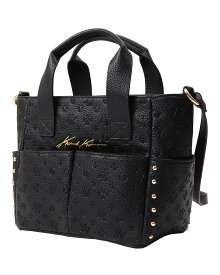 Karl Kani GOLF （カールカナイゴルフ） PU エンボス モノグラム ラウンドポーチ バッグ ストリート ゴルフウェア