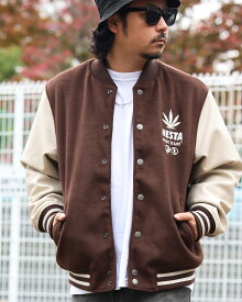 NESTA BRAND （ネスタブランド） ロゴ 刺繍 スタジャン メンズレディース 大きいサイズ 長袖 アウター レゲエ スケボー