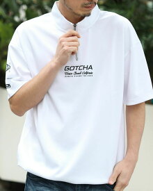 GOTCHA （ガッチャ） DRY モックネック ジップ ドロップショルダー Tシャツ メンズ レディース 大きいサイズ 半袖 サーフ