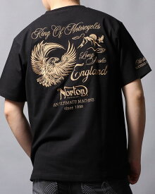 Norton （ノートン） 和柄 イーグル 刺繍 ヘンリーネック Tシャツ メンズ レディース 大きいサイズ 半袖 夏服