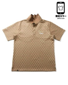 Karl Kani GOLF （カールカナイゴルフ） モノグラム ジャカード カットカルゼ ポロシャツ メンズ レディース 大きいサイズ 半袖 ストリート ゴルフウェア