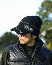 GOTCHA GOLF （ガッチャゴルフ） ケーブル ジャカード つば付き ニット帽 ニットキャップ メンズ レディース 男女兼用 サーフ ゴルフウェア