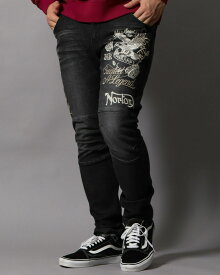 Norton （ノートン） ストレッチ MAX イーグル ローズ デニムパンツ メンズ ロングパンツ 大きいサイズ