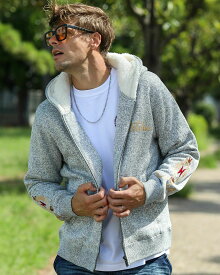 GOTCHA （ガッチャ） ポリ杢 裏ボア フード ナバホロゴ ジップパーカー メンズ レディース 大きいサイズ 長袖 サーフ