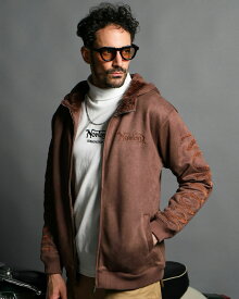 Norton （ノートン） 撥水 裏ボア モイストスウェード ラメ刺繍 フルジップパーカー メンズ レディース 大きいサイズ 長袖