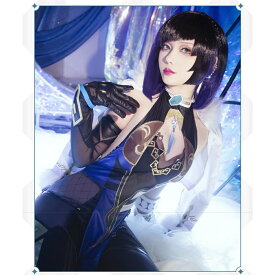 国内発送　原神　夜蘭風　イェラン　かっこいい　スマート　可愛い　女の子　女性　コスプレ　ハロウィン　コミケ　イベント　青