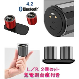 Bluetoothスピーカー　SARDINE　F9　ステレオ左右2個セット　高音質　大音量　アルミ合金　コンパクト　ハンズフリー通話　2色