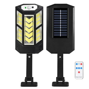 ソーラーウォールライト 屋外用 防水 人感センサー リモコン付き 249COB ABS樹脂製 656グラム PP-890C大型COB