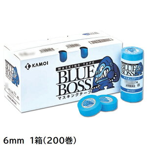 BLUE BOSS 車輛塗装用マスキングテープ 6mm 1箱(200巻入り)【カモ井加工紙】※取り寄せ品