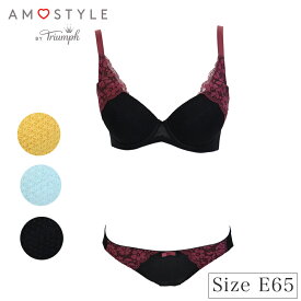 【最大2000円OFクーポン！】アモスタイル ブラジャー ショーツ セット ブラ＆ショーツ レディース AMO STYLE トリンプ E65 メール便 送料無料