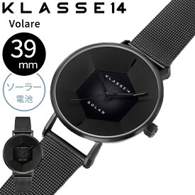正規販売 2年保証 KLASSE14 クラスフォーティーン クラス14 時計 腕時計 Volare Solar Darkness ボラーレ ソーラー ダークネス 39mm WVS22BK002M 太陽光電池 メッシュベルト ブラック メンズ