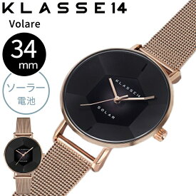 正規販売 2年保証 KLASSE14 クラスフォーティーン クラス14 時計 腕時計 Volare Solar Darkness ボラーレ ソーラー ダークネス 34mm 太陽光電池 メッシュベルト ローズゴールド レディース WVS22RG003W