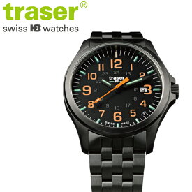 公式 【Traser 】 トレーサー Officer Pro GunMetal Black/Orange メンズ クオーツ 腕時計