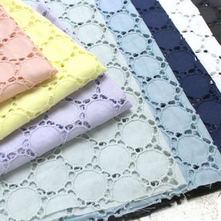楽天市場 60ローン カットワーク サークルレース コットンレース 生地 布 レース生地 刺繍 薄手コットン おしゃれ かわいい 綿100 日本製 メール便1 5ｍまで 50cm単位 生地とレースのお店 プロート
