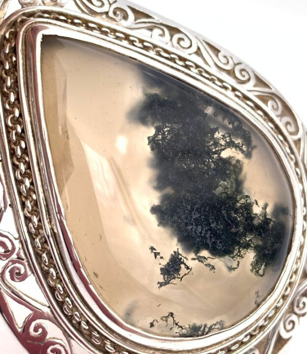 楽天市場】天然石モスアゲート（苔瑪瑙）silver925トップ/HANDMADE-02 