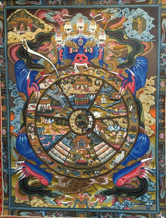 楽天市場】◇六道輪廻図（Wheel of Life）/タンカ／仏画／曼荼羅 