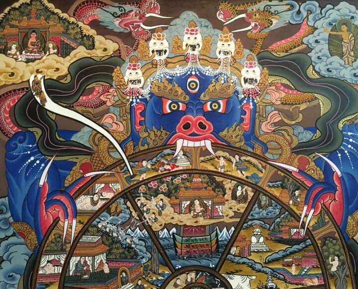 楽天市場】◇六道輪廻図（Wheel of Life）/タンカ／仏画／曼荼羅 
