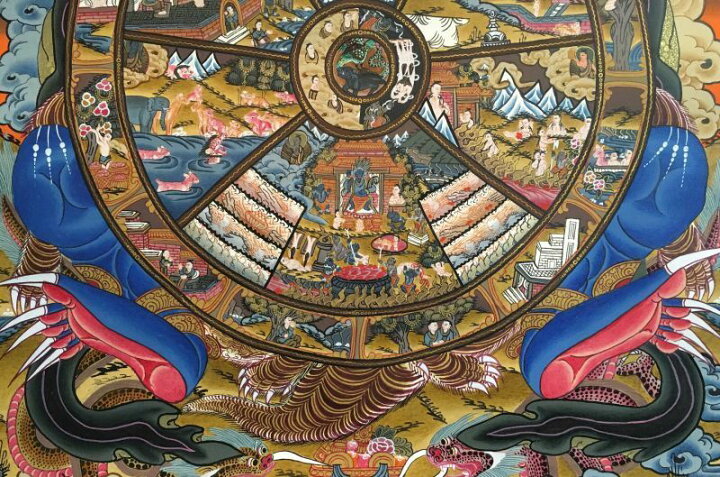 楽天市場】◇六道輪廻図（Wheel of Life）/タンカ／仏画／曼荼羅 