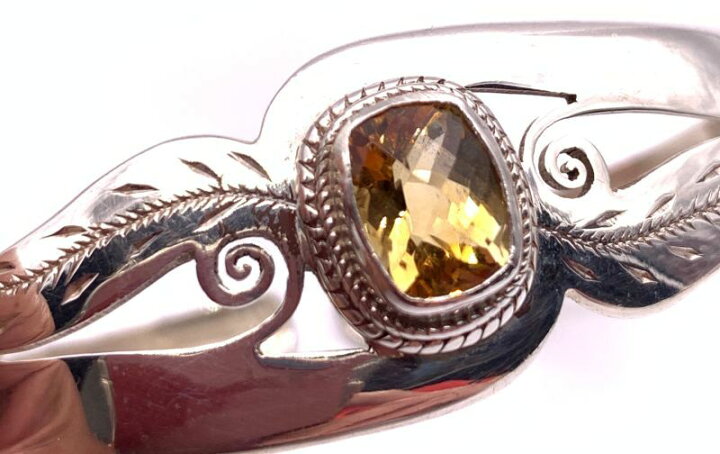 楽天市場】天然石シトリン（黄水晶） silver925バングル-1 : PEMA NIMA