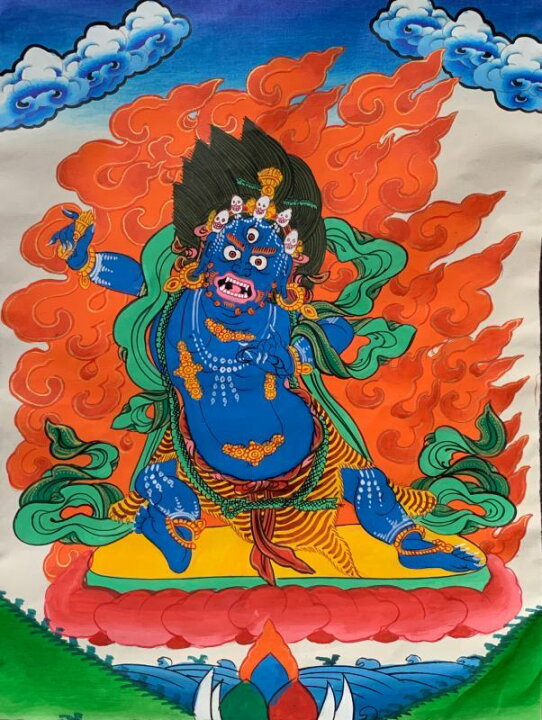 楽天市場】◇ヴァジュラ・パーニ（金剛手）タンカ／仏画／曼荼羅 