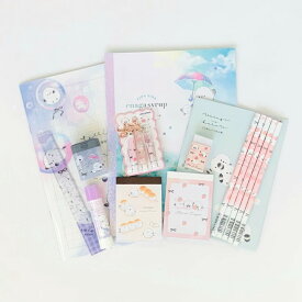 シマエナガ福袋　シマエナガ文具福袋　福袋シマエナガ　文房具福袋2026 シマエナガ文具セット　ミニタオル　方眼ノート　交換ノート　2B鉛筆5本組　鉛筆キャップ　消しゴム　鉛筆削り　スティックのり　ミニメモ2柄　雪の妖精シマエナガ