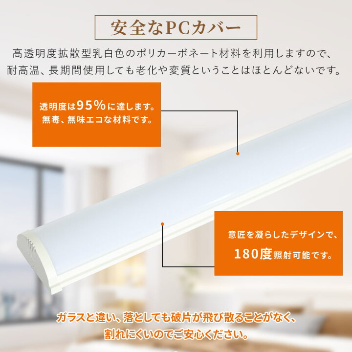 楽天市場】ベースライト LED蛍光灯 40W型 40w形2灯相当 直管 器具 