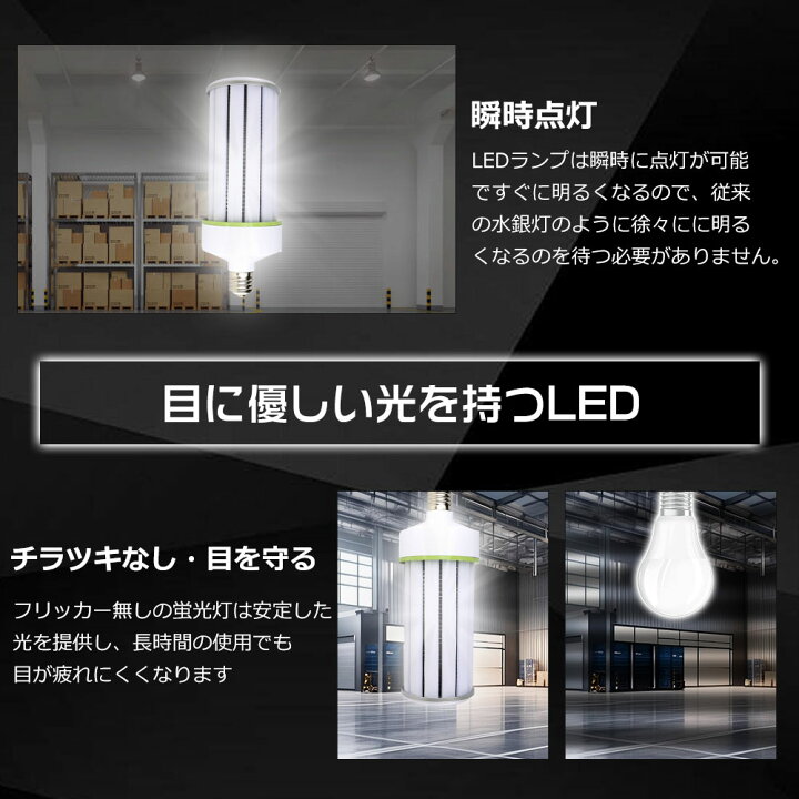 楽天市場】10台セット 水銀灯1500W相当 広配光型 LED水銀ランプ コーン 