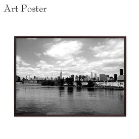 ポスター a2 モノクロ ニューヨーク アメリカ マンハッタン アートパネル アルミフレーム おしゃれ インテリア 壁 飾り フレーム付き