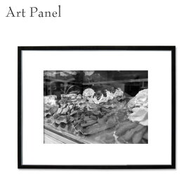 アートパネル モノトーン ワッフル カフェ 白黒 雑貨 インテリア モダン フレーム付き 写真 壁面 アートボード