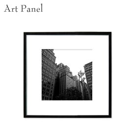 ニューヨーク モノクロ写真 アート 正方形 壁掛け おしゃれ 黒フレーム 額付 インテリア アートパネル 額縁 ポスター