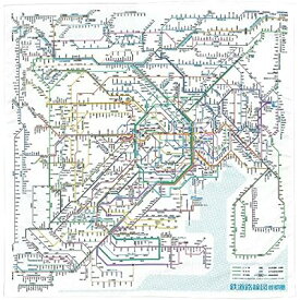 東京カートグラフィック 鉄道路線図ハンカチ 首都圏 日本語 RHSJ