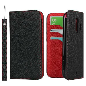 らくらくスマートフォン me F-01L ケース F-42A ケース 手帳型 本革 ストラップ スマホケース doco
