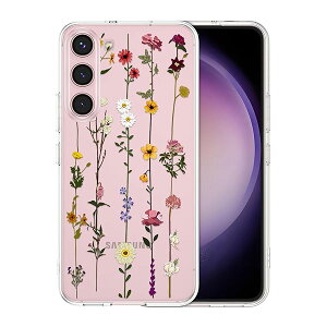 Samsung Galaxy S23 5G 用花柄 クリアケース サムスン ギャラクシーs23 ケース おしゃれ かわいい 花