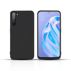 OPPO Reno3 A ケース ブラック 耐衝撃 落下防止 Reno 3A 軽・薄型 ストラップホール付き 柔軟 砂艶