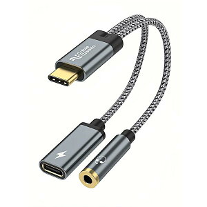 USB C to 3.5mmwbhtH[dϊA_v^[, PD 60W[dt2 in 1 USB-C to AuxI[fBIW
